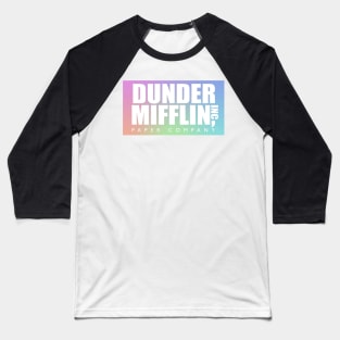 Pastel Dunder Mifflin Logo Baseball T-Shirt